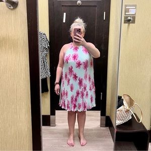 Nine West Mint Floral Swing Mini Dress